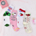 Nhật Bản mềm mại cô gái Lolita trái tim thư kỳ lân dâu sock trắng sinh viên bông đẹp cô gái vớ - Vớ sợi tre tất da nữ Vớ sợi tre