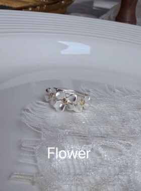 栀子花开口戒指复古小众清冷感甜美轻奢高级精致百搭食指指环