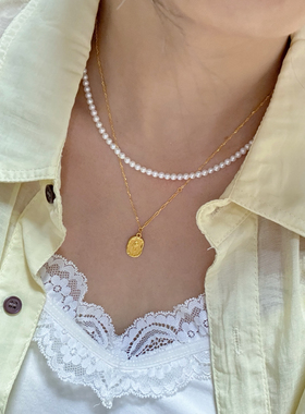极细3mm施家玻璃珍珠项链气质轻奢复古小众设计高级百搭颈链手链