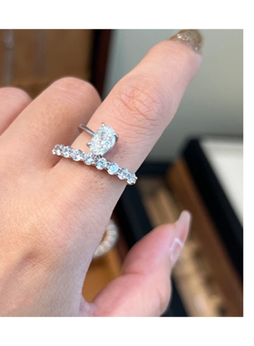 超闪微镶锆石开口戒指女ins简约高级感时尚精致冷淡风叠戴指环