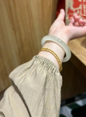 满天星波光粼粼细款钛钢手镯气质轻奢设计高级百搭极简叠戴手饰