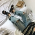 Mùa hè ulzzang net dép đỏ đôi sinh viên hoang dã lỏng lẻo Harajuku thoáng khí hở ngón dép nam và dép xu hướng - Sandal