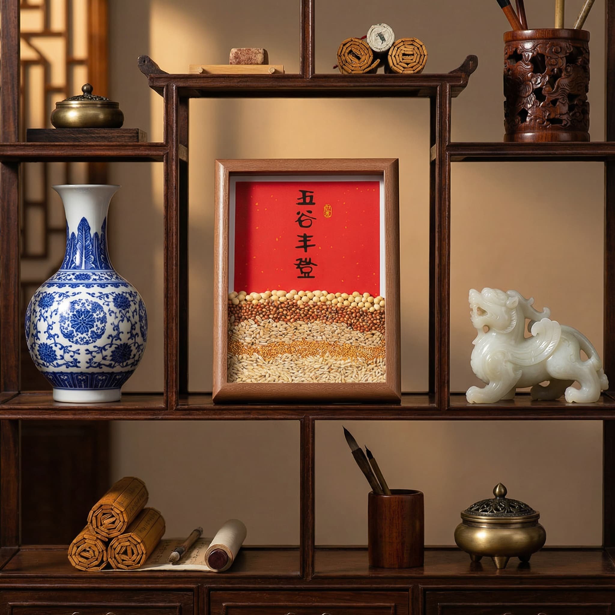马年新年装饰五谷丰登相框摆件春节过年客厅桌面氛围布置道具家用,淘宝优惠券,粉丝福利购,淘宝优惠卷