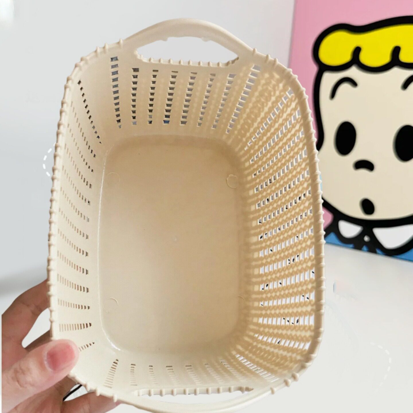 仿藤编收纳篮家用零食化妆品面膜置物筐宿舍杂物收纳篮桌面收纳盒