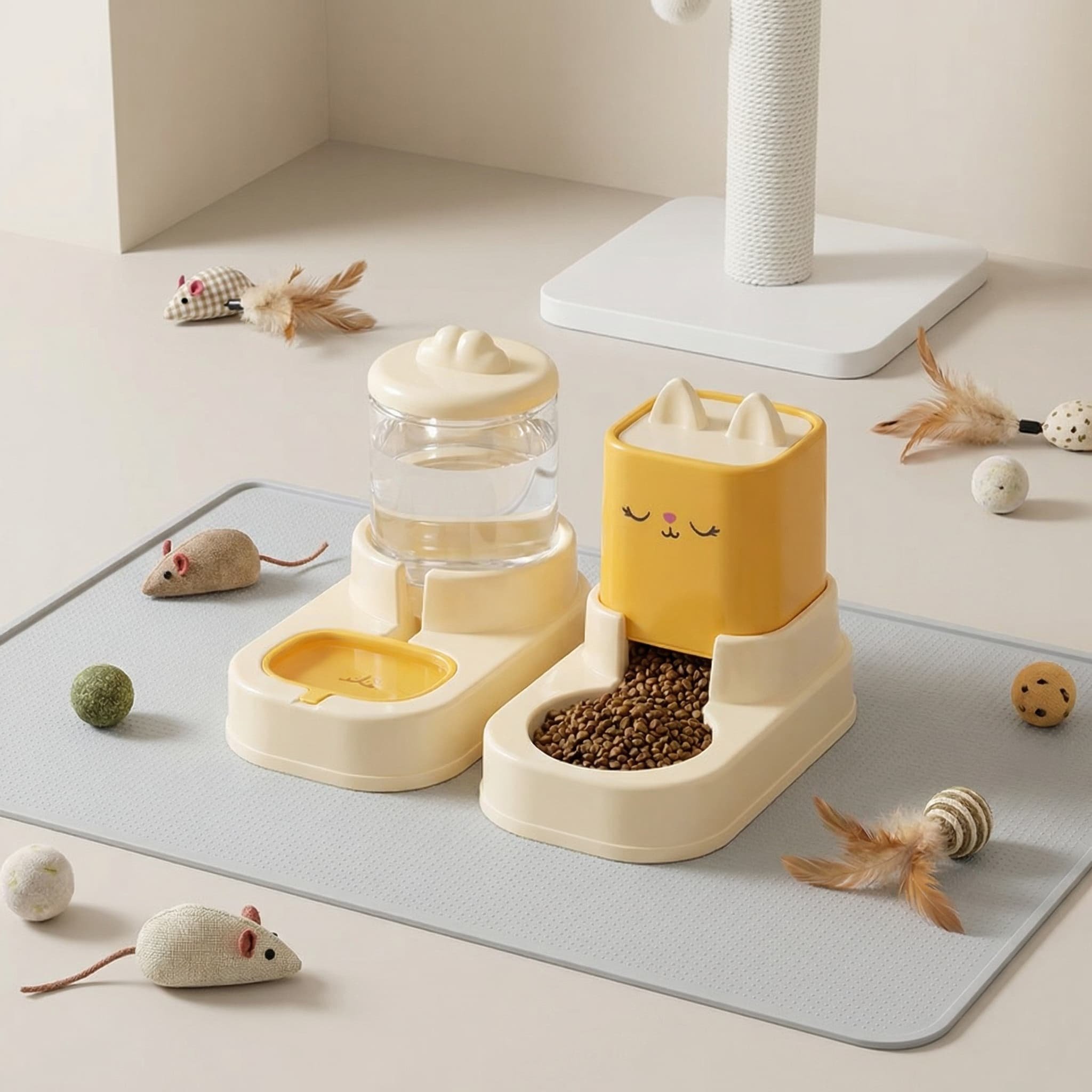 猫咪自动喂食器喝水猫碗狗碗二合一宠物饮水器宠物用品饮水用具,淘宝优惠券,粉丝福利购,淘宝优惠卷