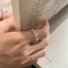 Suzyacc kr sterling silver three-dimensional wave ring ins style niche versatile high-end ring commuting index finger ring