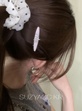 suzyacc kr细闪滴釉四芒星发夹ins小众设计师夏季个性侧边刘海夹