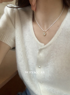 suzyacc kr合成锆石八芒星星空项链女2024新款轻奢小众高级毛衣链
