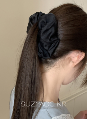suzyacc kr温柔缎面褶皱云朵香蕉夹法式温柔简约高级感盘发发夹女