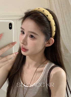 suzyacc kr吴昕同款波点发箍早秋温柔小众显白高级感高颅顶头箍女