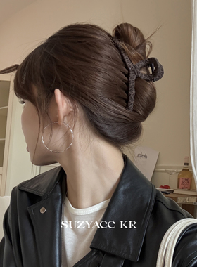 suzyacc kr豹纹缠绕抓夹大号高级感2026新款个性小众气质盘发发夹
