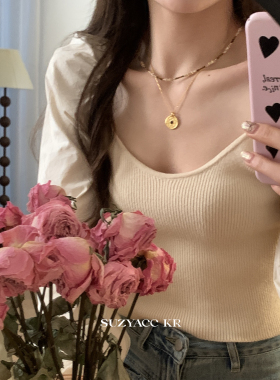 suzyacc kr中古风天然石串珠美拉德叠戴项链轻奢小众老钱风锁骨链