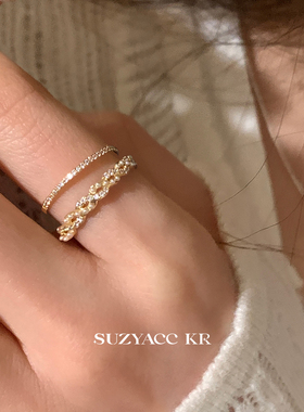 suzyacckr轻奢双层戒指女