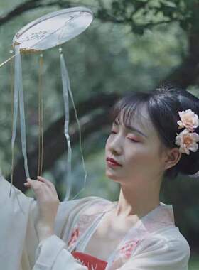 花朵发夹绢花古风氛围感花饰发饰