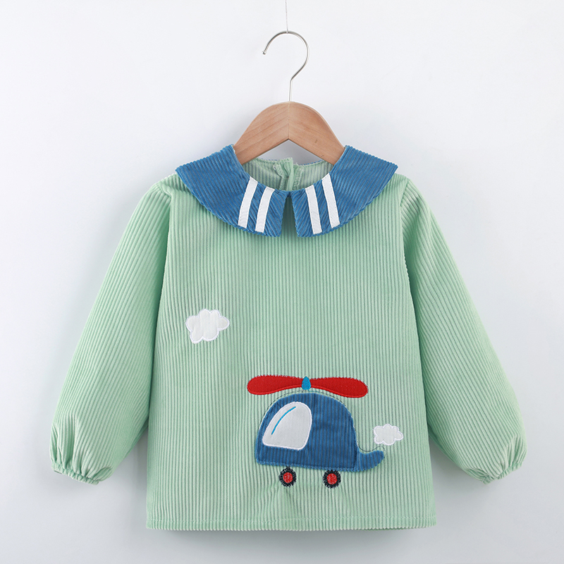 Children's anti-dirty reverse clothing baby coverall velvet fabric