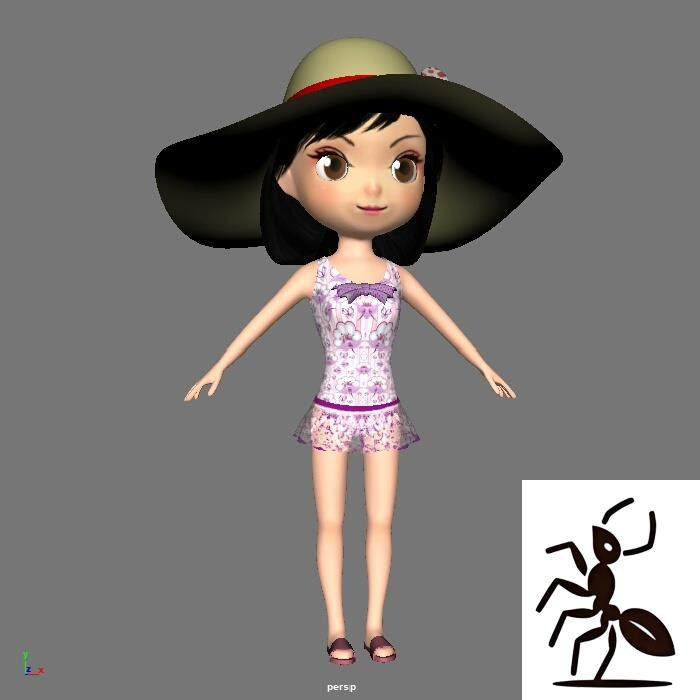 Maya 3ds Max模型，045戴帽子小女孩，有贴图，送,淘宝优惠券,粉丝福利购,淘宝优惠卷