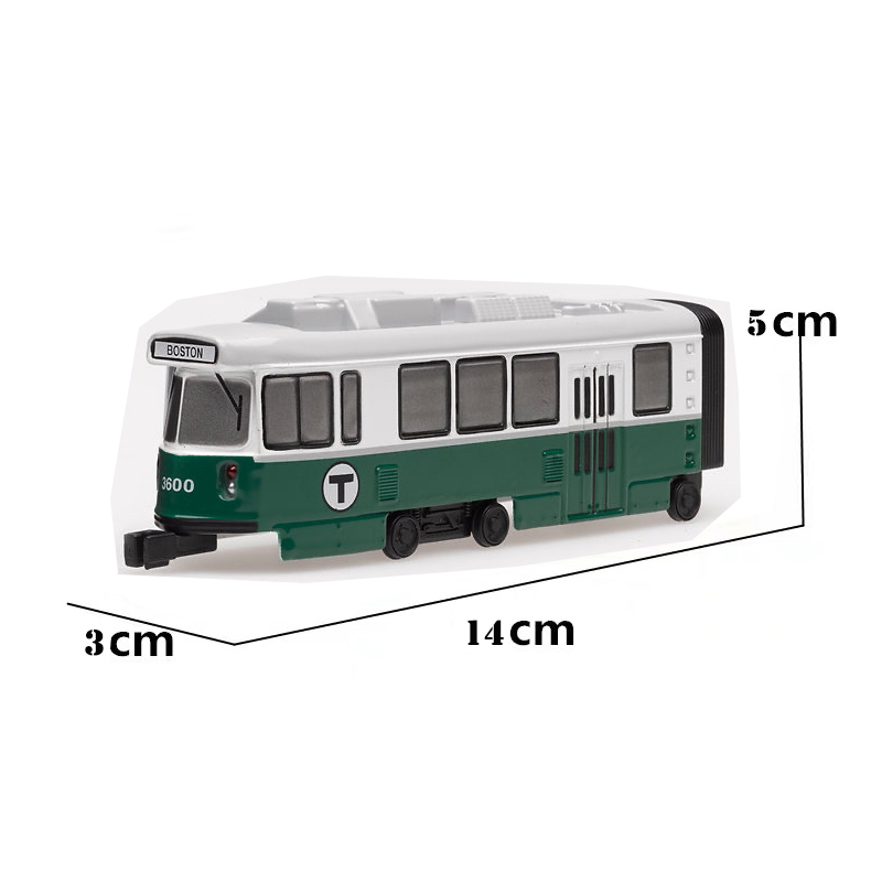 MBTA波士顿儿火车头仿真合金模型古典绿皮火车模型儿童玩具车 - 图1