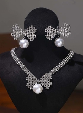 新款新娘头饰蝴蝶结项链