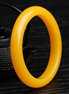 蜜蜡鸡油黄琥珀原矿加宽金丝玉