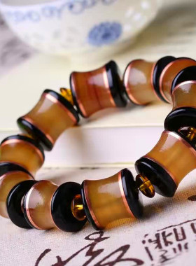 骨头竹节女士牛角文玩礼品佛珠