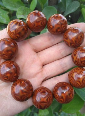 蜜蜡单圈男女款黄花梨文玩佛珠