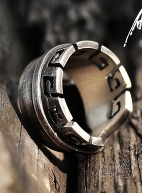 原创质感纯银印第安风羽毛戒指