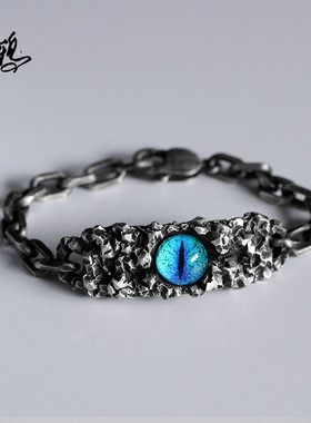 原创纯银镶嵌琉璃男女款情侣手链