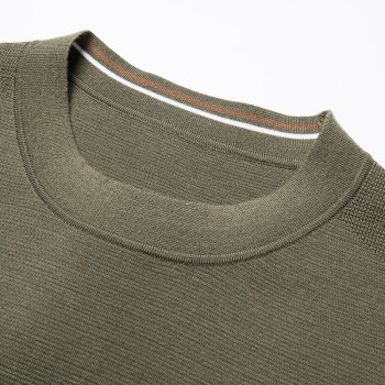 ຄວາມໜາແໜ້ນສູງ 100 count worsted cashmere sweater men's half turtleneck woolen sweater solid color mid-collar sweater