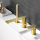 Full copper gun gray bathtub faucet shower edge type