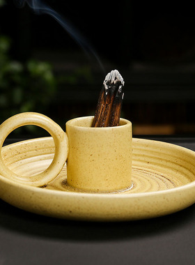 新款创意香炉艾柱底座腊烛底托耶鲁木鼠尾草芳香架烟灰收集器艾草