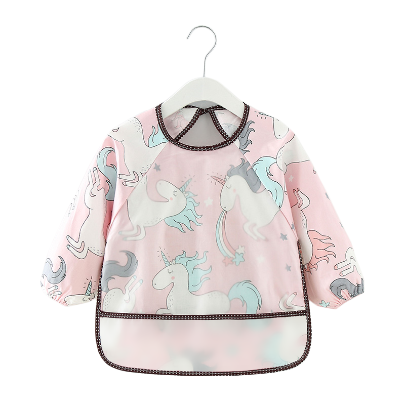Baby infant eating smock bib anti-dirty long sleeve