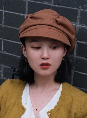 逛街报童帽女手工八角帽复古鸭舌