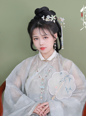 悦己容玛瑙汉服旗袍背云长流苏