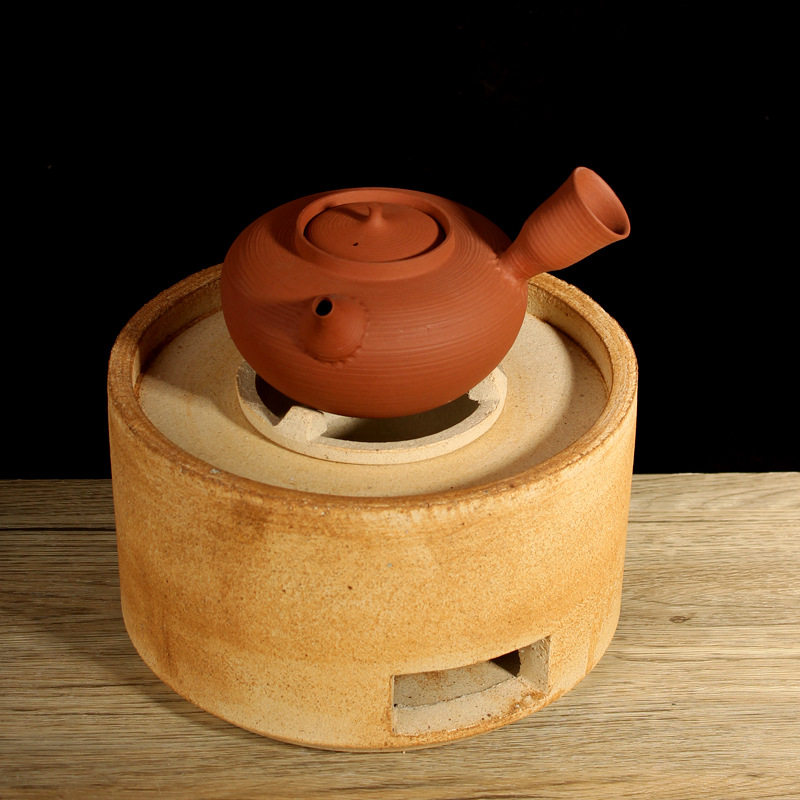 白泥炭炉日式侧把壶风炉茶炉烧水壶手工薄胚砂铫炭电两用工夫茶炉,淘宝优惠券,粉丝福利购,淘宝优惠卷