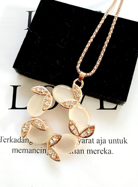 韩国秋冬女款配饰品挂坠毛衣链