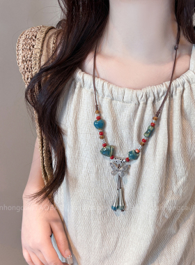 2026新款民族风蝴蝶长款项链女