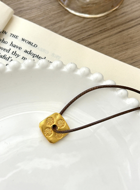 福禄寿禧 新中式古法刻字吊坠项链女款复古国风高级感锁骨链配饰