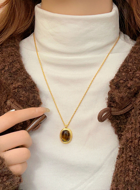 钛钢项链女轻奢气质短款毛衣链