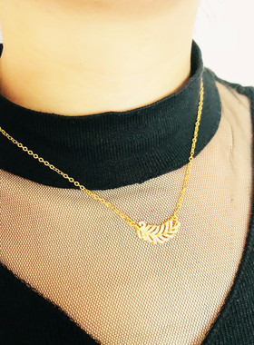 闪亮羽毛o字链灵动风树叶假黄金