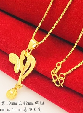 沙金蝴蝶项坠硬币泰国镶钻首饰品