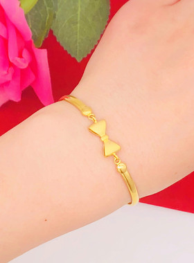 百搭女沙金手链在逃公主蝴蝶结