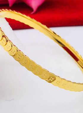 龙凤呈祥足金手环镀金四叶草猫眼