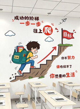 中小学高中励志标语教室文化墙贴