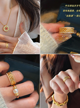 925纯银麦穗戒指女高级感轻奢