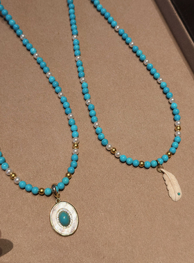 蜜蜂妈手作郭碧婷同款绿松石项链