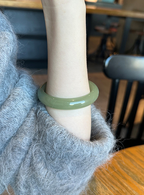 蜜蜂妈手作天然晴水色东陵玉手镯