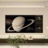 Stainless steel TV niche embedded 75/85/100/65 inch Internet celebrity custom background TV cabinet one-piece metal