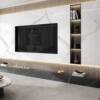 Stainless steel TV niche embedded 75/85/100/65 inch Internet celebrity custom background TV cabinet one-piece metal