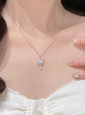梦幻星月纯银项链女款轻奢小众高级感锁骨链送女朋友礼物