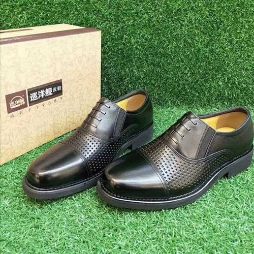 春夏季三接头皮鞋男士真皮巡洋舰网眼透气皮凉鞋3513商务正装皮鞋-图2